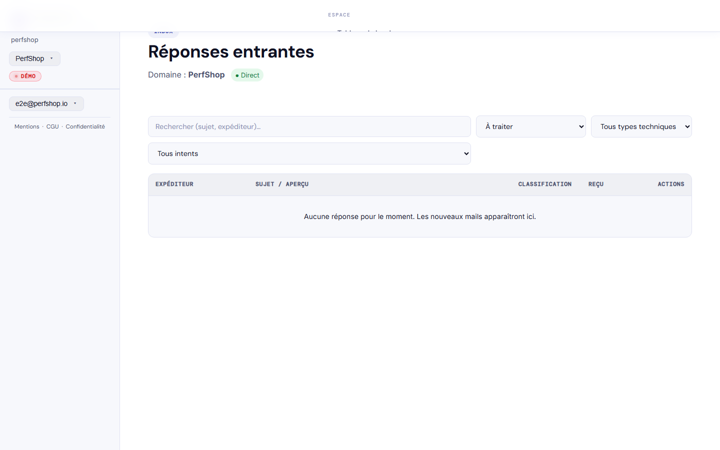 Inbox 3 panneaux Prospectra — fil de discussion classifié
