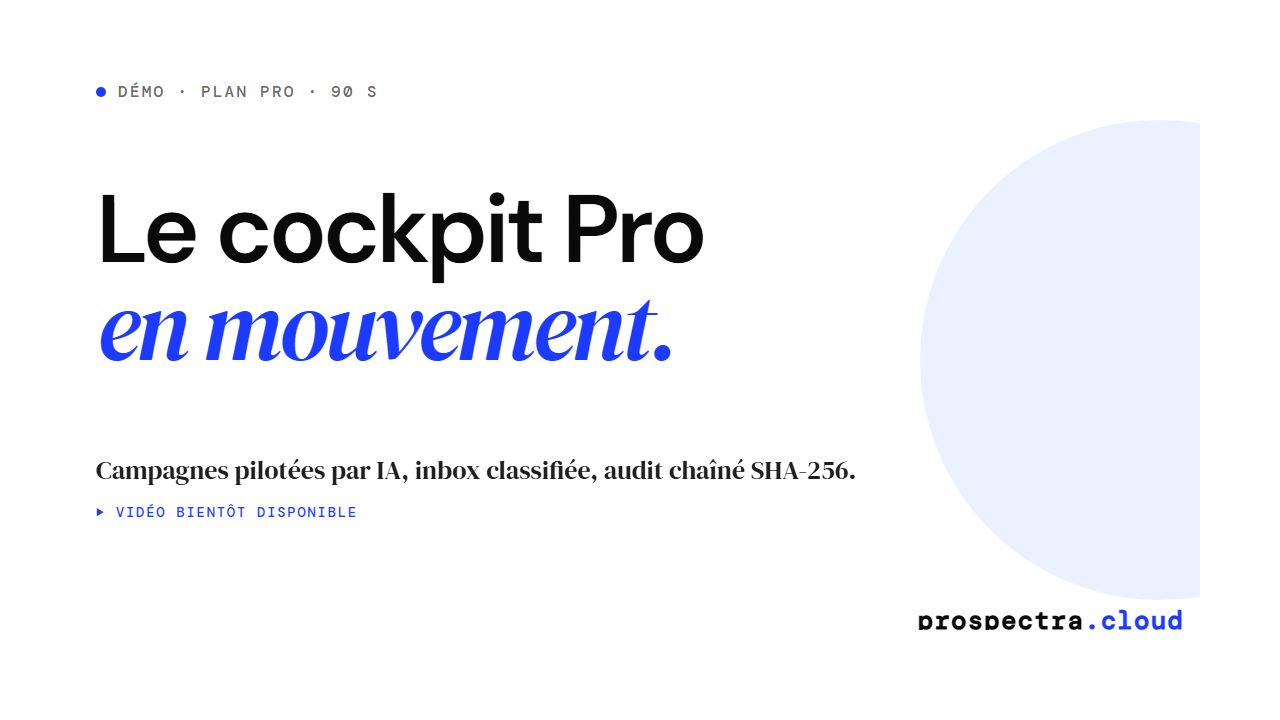 Prospectra Business plan demo video — duration 90 seconds